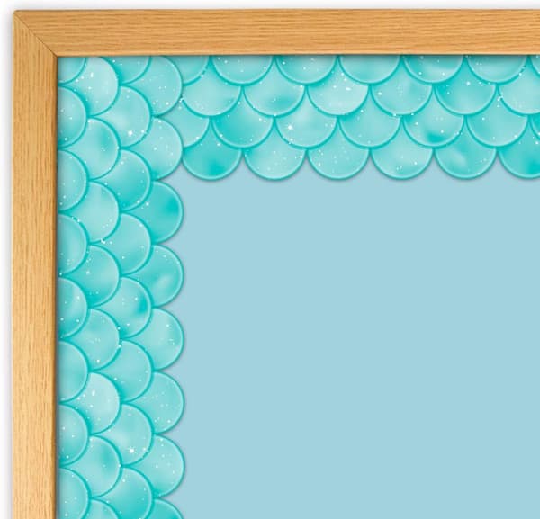 Turquoise Scallops Bulletin Board Borders for Classroom Decoration
