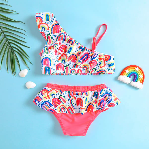 Todelt badedragt til pige (h 90cm - farverig), Bikini sæt, bea