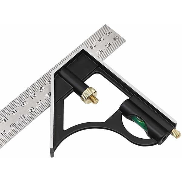 Combination Square Ruler Carpenter Multifunctional Metal Square Adjustable Angle Carpenter Tool, 300MM