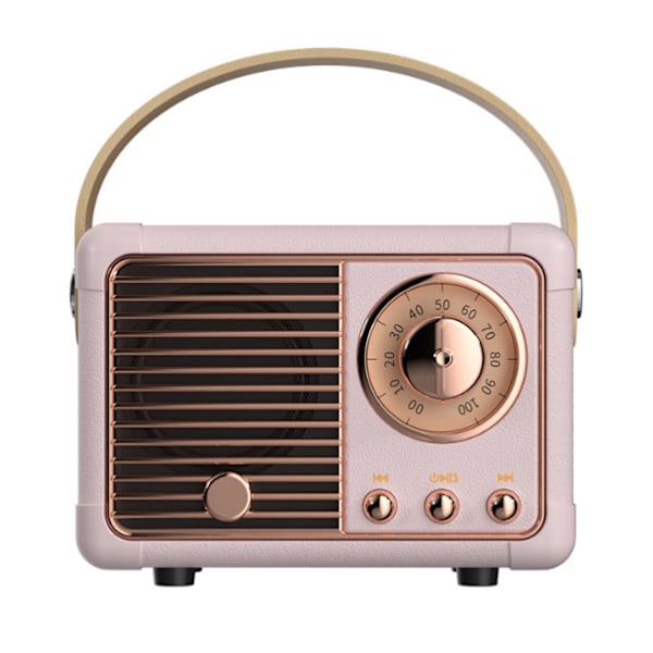 Retro Bluetooth-högtalare, Vintage Dekoration, Mini Trådlös Bluetooth-högtalare för Skrivbord Sovrum Kontor Fest (Grön) pink