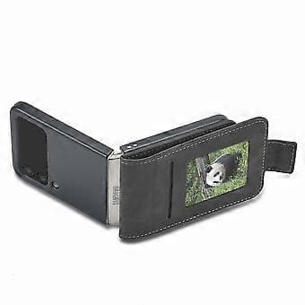 Magnetic Buckle Case Compatible with Samsung Galaxy Z Flip 3/4, PC Frame + PU Leather Protective Cover