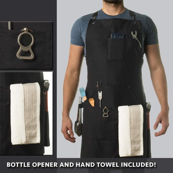 Professional High-Quality Chef Apron for Cooking, Grilling, and BBQ (Blue)
