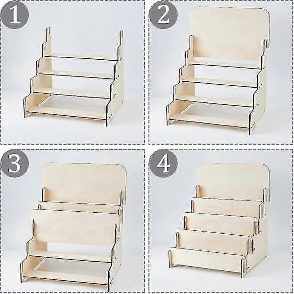Wooden Stand for Table Setting, for Postcards, Earrings, Rectangular, Beige, 265x280x445 mm
