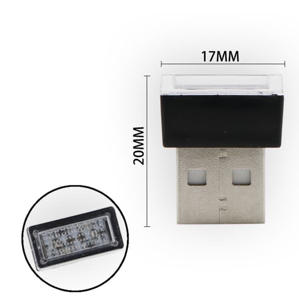 2PCS Mini Car Interior Ambient Light LED Neon Light USB Ambient