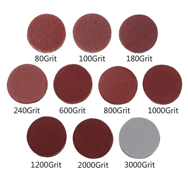 101-piece Sanding and Polishing Disc Set, 50mm Mixed Grit 80 to 3000 with 3mm Backing Pad for Drill and Rotary Tools