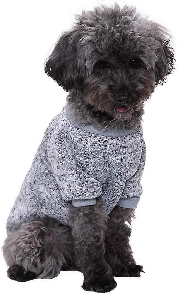 Hundetøj til hunde, blød og tyk varm sweater til hvalpe, vintertrøje til hunde (X-Small, Grå)