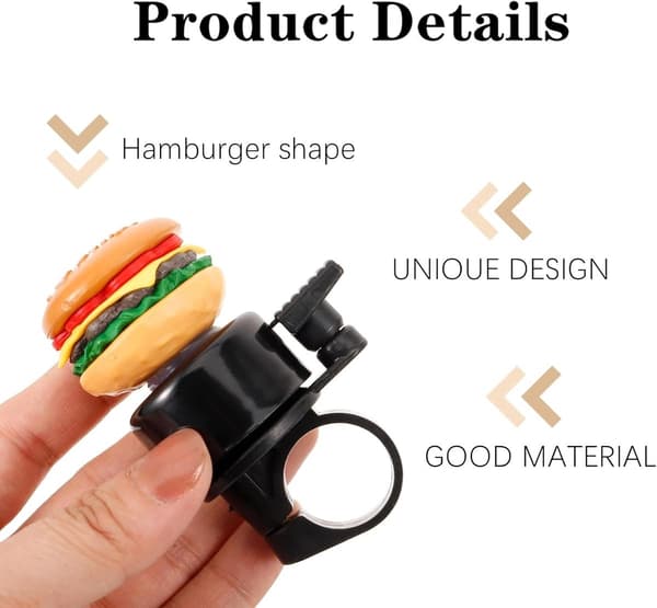 Kreativ Hamburger Tecknad Cykelklocka - Scooterklocka - Unik Design - 1 st.