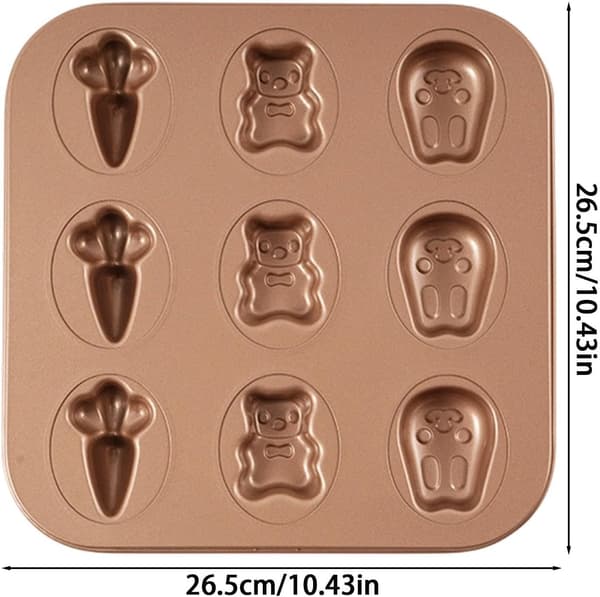 Non-stick belagd muffinsbakform tryckbakform storlek 9 kvadrat size_name 9 squares