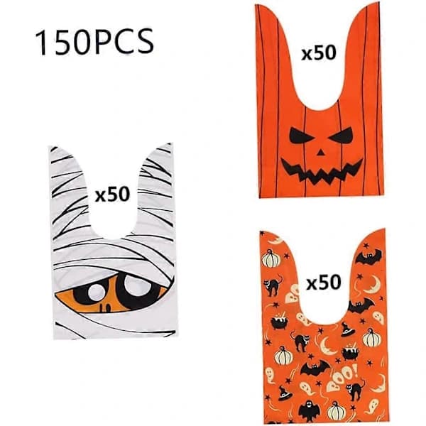 2025 Halloween Pumpkin Ghost Snacks Candy Bags Trick or Treat Packaging Bag 150pcs Bag