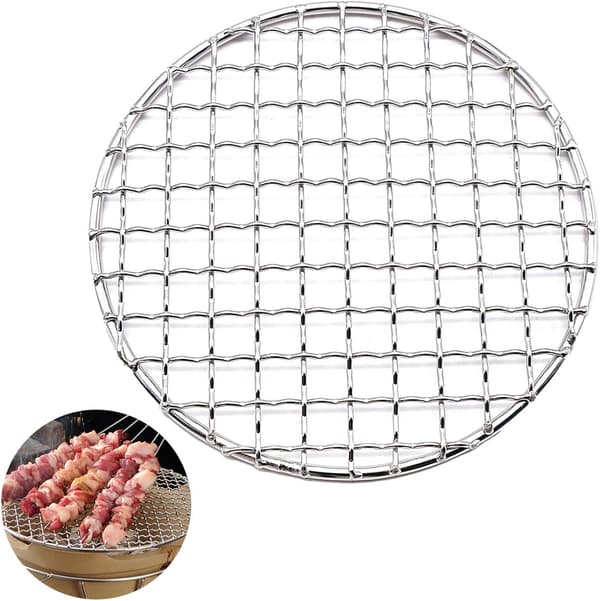 Grillrist Rustfrit Stål Rund Grillnet 15 cm Trådrist Grillnet til Have Camping BBQ, Kagebrød Kølestativ, Sølv