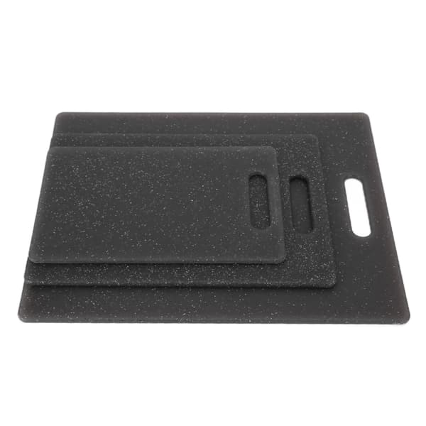 3-piece Cutting Board Set Imitation Marble Pattern Double-Sided Cutting Board Kitchen Accessories (Black)