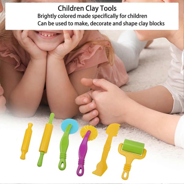 6 st/set Kids Art Clay Tool Set DIY Dough Modeling Tools Kit för Barn Småbarn