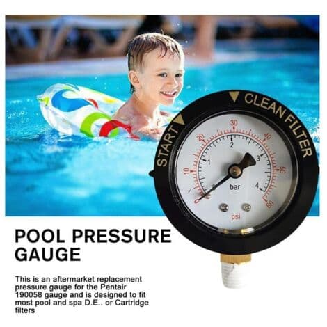 Pooltryksmåler, G1/4 udvendigt gevind, 0 til 60 psi, høj pålidelighed, nem installation, pooltilbehør
