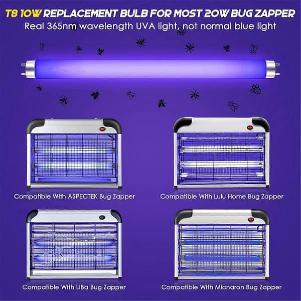 4-pack Replacement Bulbs for Insect Killer 10W for 20W Indoor Insect Killer, BL T8 F10W 33 cm Light Tu