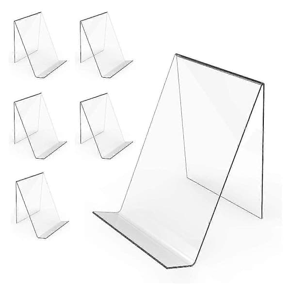 6-pack Acrylic Bookends, Transparent Book Display Stand, Acrylic Bookend Holder for Displaying Comics, Albums