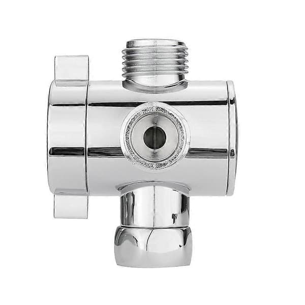 1/2 tomme 3-veis T-adapter omdirigeringsventil Justerbart dusjhode armmontert omdirigeringsventil Bad H Sølv Silver