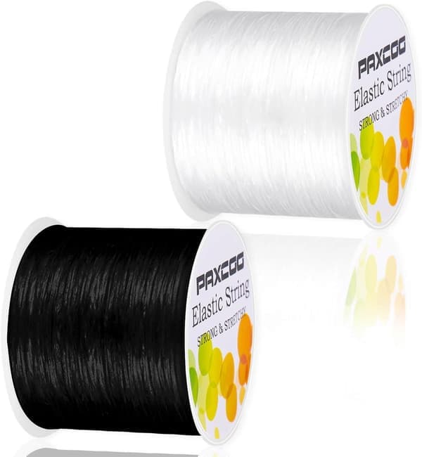 2 Rolls Elastic Thread for Bracelets, Stretchable Magic Elastic Thread Beading Wire Jewelry String for Bracelets, Necklaces, Clay Beads, Pon Parent White Parent White