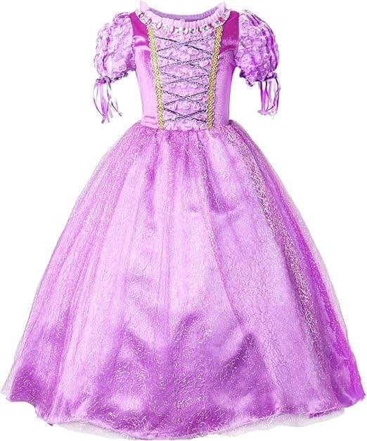 Prinsessan Rapunzel Maskeraddräkt Festklänning Flickklänning (120cm)
