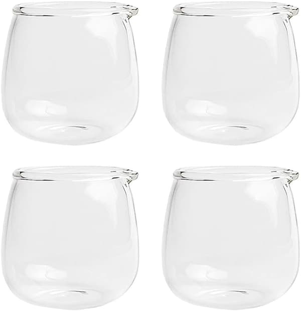 4 stk. mini glassfløtekanner melkekrukker sausmugger, kaffeservering, 2 oz