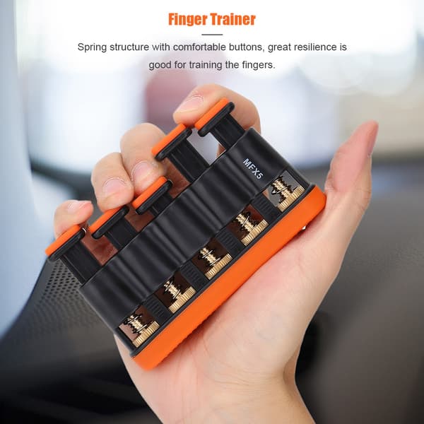 Variabel håndfingerstyrke spændingstræner grebstræner til klaver guitar (orange)