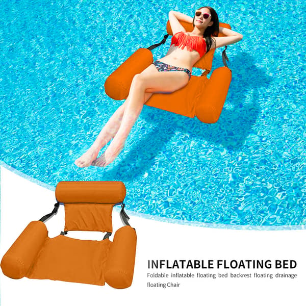 Inflatable Floating Row Chair Foldable Hammock for Beach Pool Water Sports