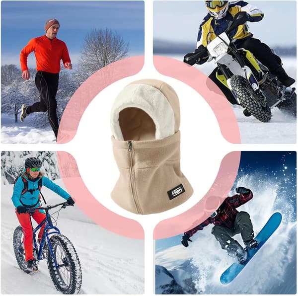 vinter ansiktsskjold for menns beskyttende termisk lue khaki - Khaki