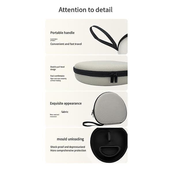 Headphone Case Bag for Max with Auto-Sleep Hard EVA Shell Waterproof Shockproof Smart Case