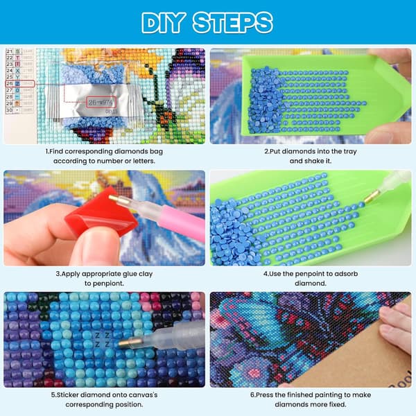 1. perhonen timanttimaalaus, 5D DIY -kirjailtu timanttimaalaus