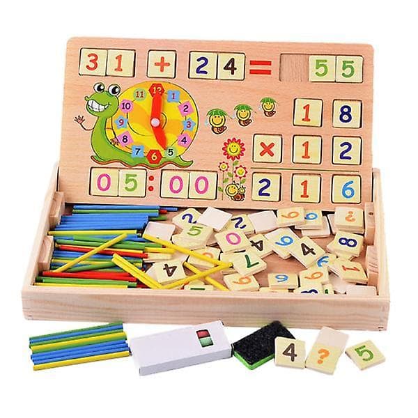Wooden Math Game, Number Blocks and Sticks, Math Teaching Counting Sticks Box Set, Counting Toys for Imagination