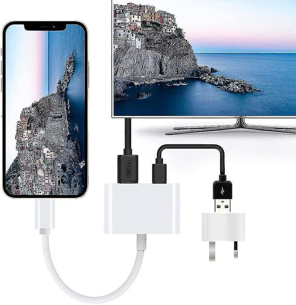 HDMI-sovitin, HDMI-sovitin iPhonelle 1080p Lightning Digital AV -sovitin, HDMI-synkronoitu näyttö HDMI-liitin iPhonelle ja iPadille