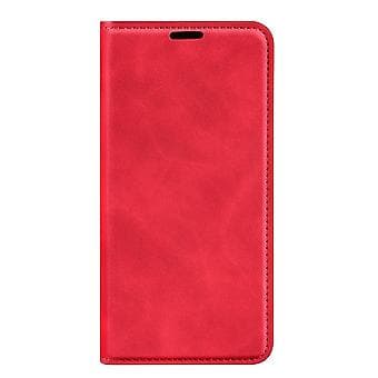 Magnetisk Lær TPU-deksel med sugefunksjon for OnePlus 10 Pro 5G Rød
