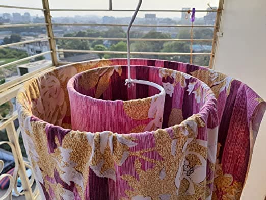 Round Drying Rack for Clothes | Spiral Laundry Hanger for Sheets, Blankets, Mattresses and Towels | Space-Saving Iron Drying Rack