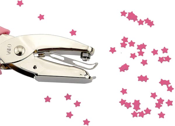 2-pack 1/4 inch Star Shaped Metal Hole Punch with Soft Grip