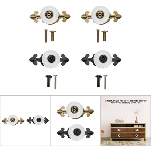 4 Pcs Home Decor Ceramic Drawer Knobs Cabinet Handles