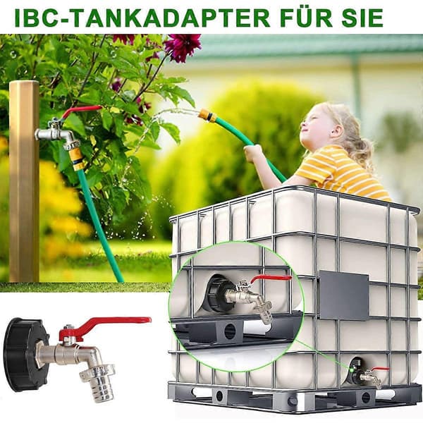 IBC Tank Adapter S60X6 3/4 Tommer Vandhane til Vandlagertank [DB]