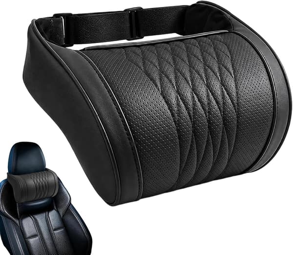 hodestøtte for bilsete, ergonomisk bil svart - Schwarz
