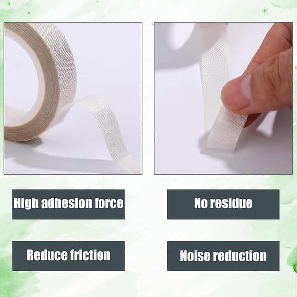 2 Rolls 13mmx10m PTFE Low Friction Tape, Glide Tape for Drawers, Durable