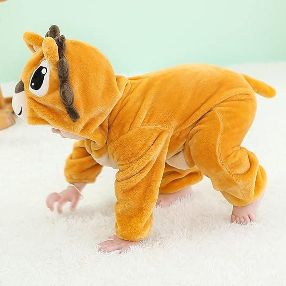 （2）Passar för längd 110 cm Baby Onesies Djurpyjamas Jumpsuit