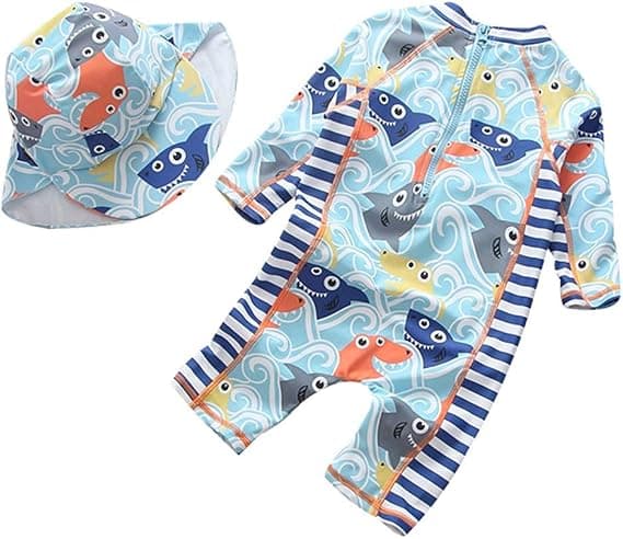 Baby Drenge Børn Hel Badedragt Spædbarn Lynlås