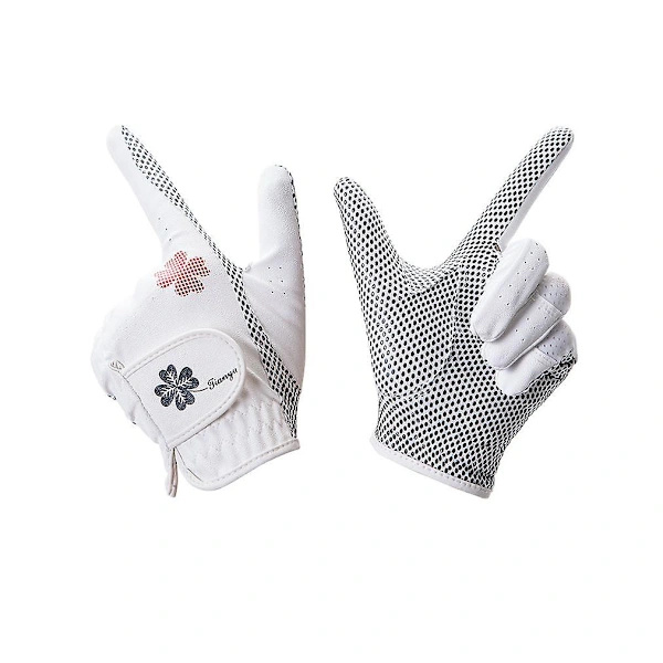 【xj】Women's Leather Golf Gloves, One Pair