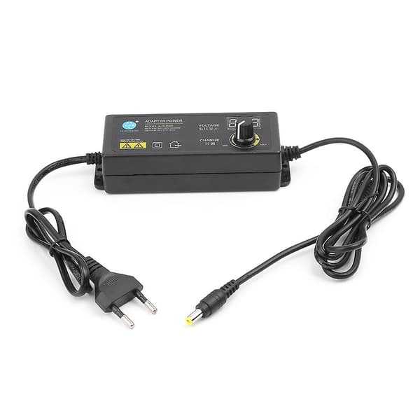 Justerbar Strömadapter med Digital Spänningsdisplay 3V-12V 5A EU-kontakt