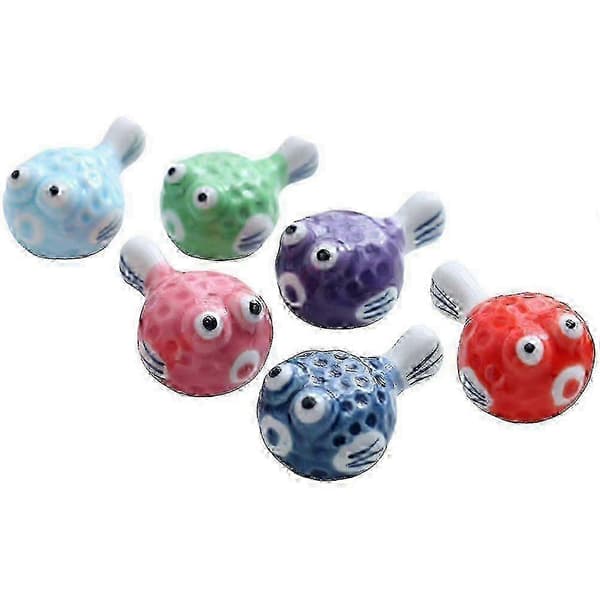 6 Pcs Puffer Shape Ceramic Chopstick Rests Dining Room Chopstick Rest (FMY)