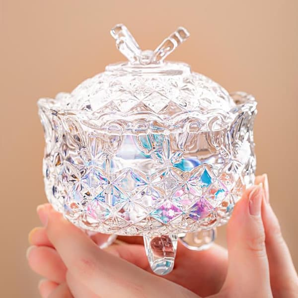 Crystal Jars/Containers for Candy and Snacks with Lids, Jewelry Boxes/Jars, Cookie Jars