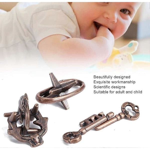2025 Suitable Zinc Alloy Magic Lock Puzzle Unlock Zipper Durable Educational Puzzle Lock Toy Set