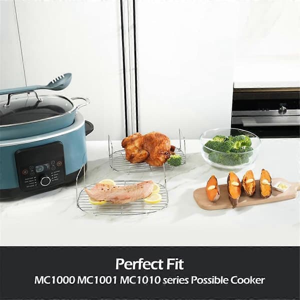 Chrome Plated Steaming Rack - Steaming and Roasting Rack Accessory Replacement for Foodi Possible Cooker (FMY) Silver Silver