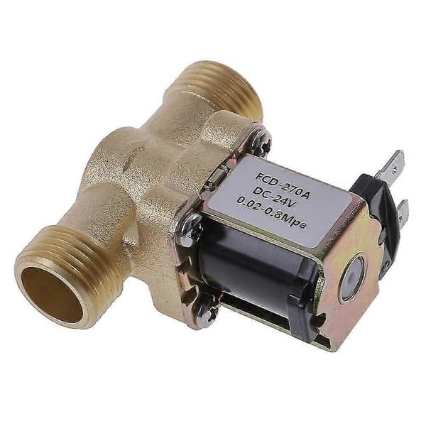 1. G1/2 tommers elektrisk magnetventil i messing for solvannvarmer (AC 220V)