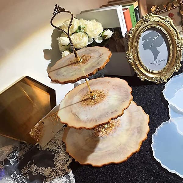 Transformative Geode Silicone Molds, Uniquely Shaped Edge Resin Tray Molds for Epoxy Resin Casting, DIY Home Decor, Agate Coaster Molds