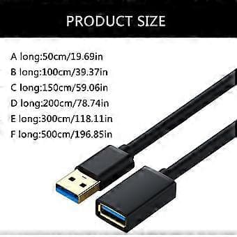 USB 3.0 A til A Forlængerkabel med Kobberkontakter USB Forlængerkabel til USB-enhed 1,5 m 1.5m