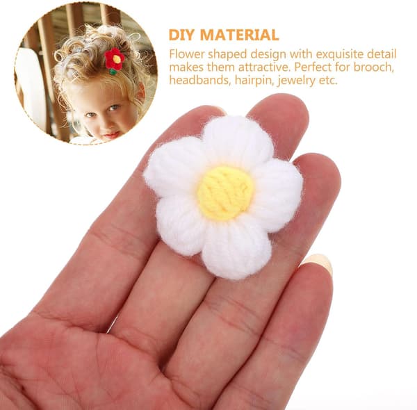 Hårnåle 10 stk. i blomsterformet design til hjemmelavede hæklede Puffblumen af uld, lyse blomsterbrocher og håndlavede -