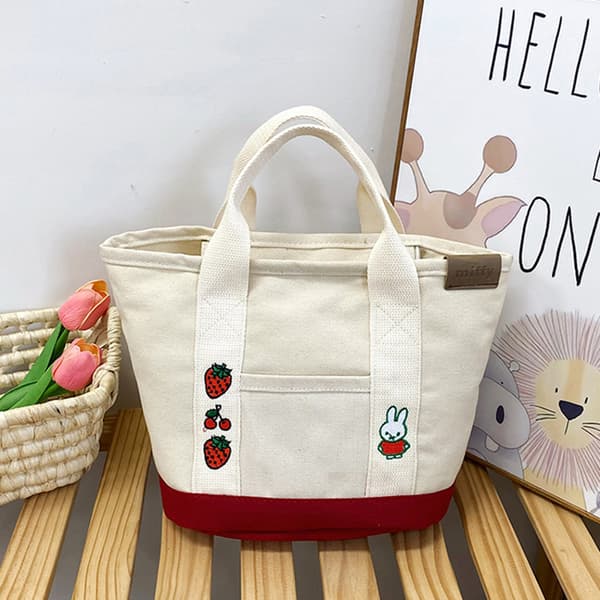 Canvas Handbag for Women, Solid Color, Casual, Large Capacity Red Red